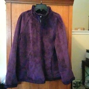 XXL purple jacket,  furry on the inside , zipper pockets very cozy.